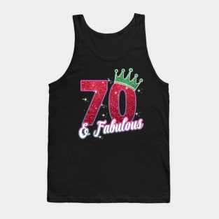 70 and Fabulous 70th Birthday Women Girls Diamond Crown Tank Top